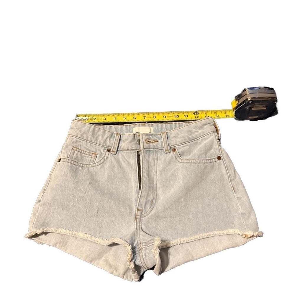 H&M Women's Light Wash Pale Blue Denim Shorts Size 34 UK 6 Frayed Hem Worn Once